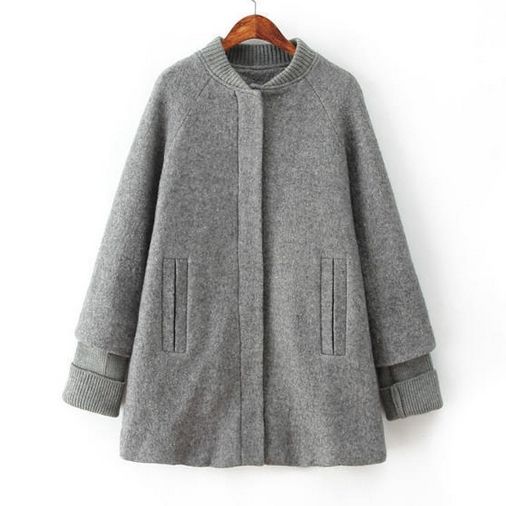 SPLICE SLEEVE KNIT COLLAR CAPE - product image
