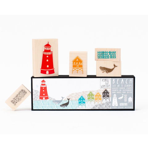 Beach,Stamp,Set,print workshop, yellow owl workshop, christine schmidt, beach stamps, beach stamp set