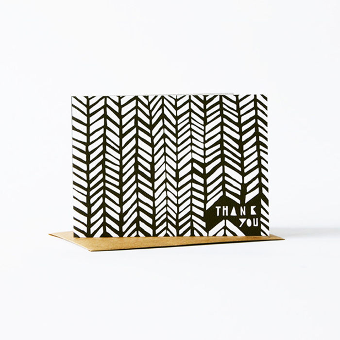 Geometric Thank You Card - Black - product images