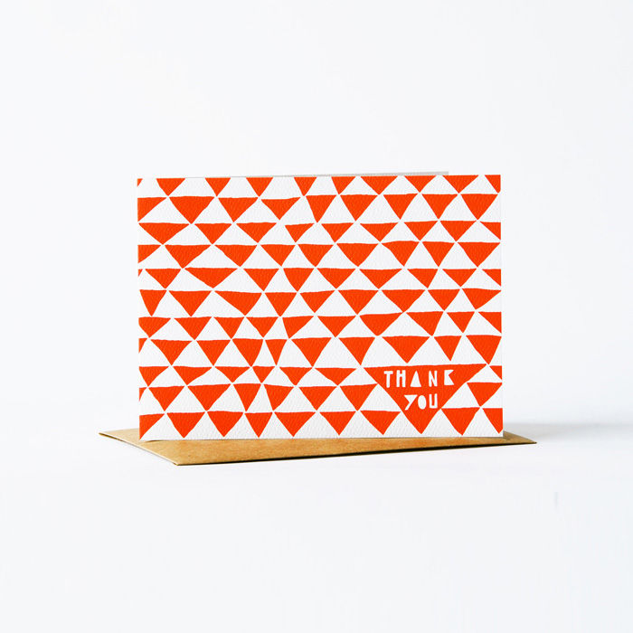Geometric Thank You Card - Red - product images