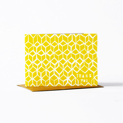 Geometric,Thank,You,Card,-,Yellow,christine schmidt, yellow owl workshop, thank you card, geometric card, thank you card set