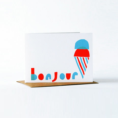 Notes,en,Français,Card,-,bonjour,christine schmidt, yellow owl workshop, bonjour card, french card, notes en francais, francais card, greeting card