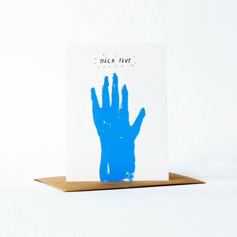 pictogram,Card,-,high,five,christine schmidt, yellow owl workshop, greeting card, pictogram card, congratulations card