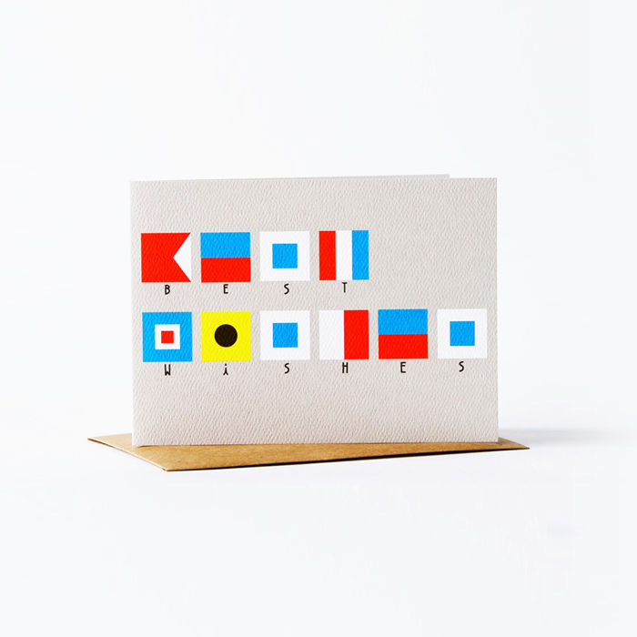 nautical flag Card - best wishes - product images