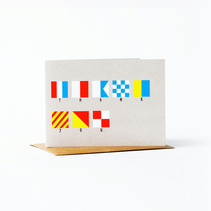 nautical flag Card - thank you - product images