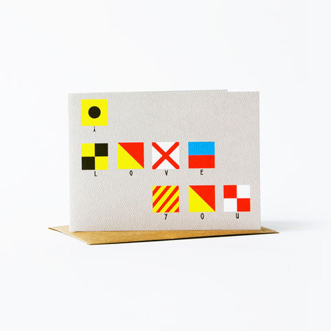 nautical,flag,Card,-,love,christine schmidt, yellow owl workshop, greeting card, nautical flag card, love card