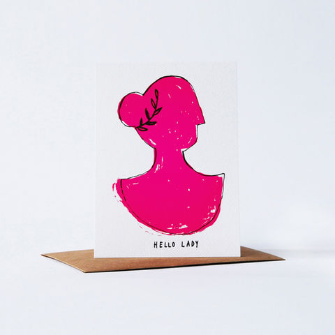 hello,lady,card,christine schmidt, yellow owl workshop, greeting card, hello lady card
