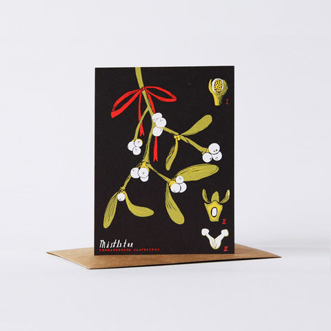 botanical,card,-,mistletoe,christine schmidt, yellow owl workshop, greeting card, hello lady card