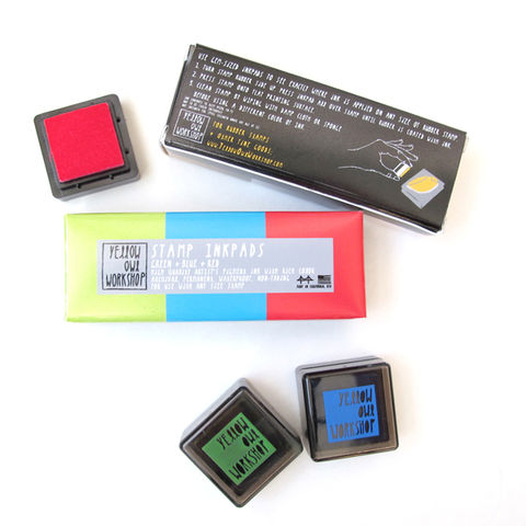 Small,Ink,Pad,Set,Red,,Green,,Blue