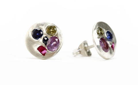 Mabel,Hasell,-,Floating,Gems,Earrings,Mabel Hasell, Lapel, Pendant, Jewellery, silver, gold, ring, jewelery, jewelry