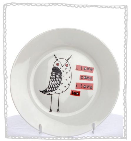 Owl,Cake,Plate,Jade devall, gift, teapot, tea cup, jugs, sugar bowl, mugs, cake stands, illustrated, pattern, print