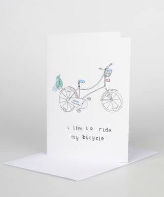 I,like,to,ride,my,bicycle,Gift,Card,card,design,illustrated,gift,birthdays
