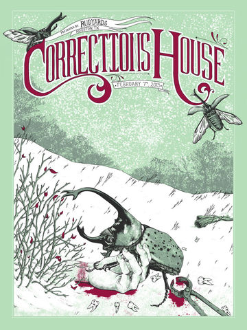 Hollow,Sleep,-,Corrections,House,screenprint, erica williams, illustration, corrections House, scott kelly, eyehategod, neurosis, rudyards, tx, houston, beetle, rhino, dead, hand, snow, metallic ink, screenprint, french paper