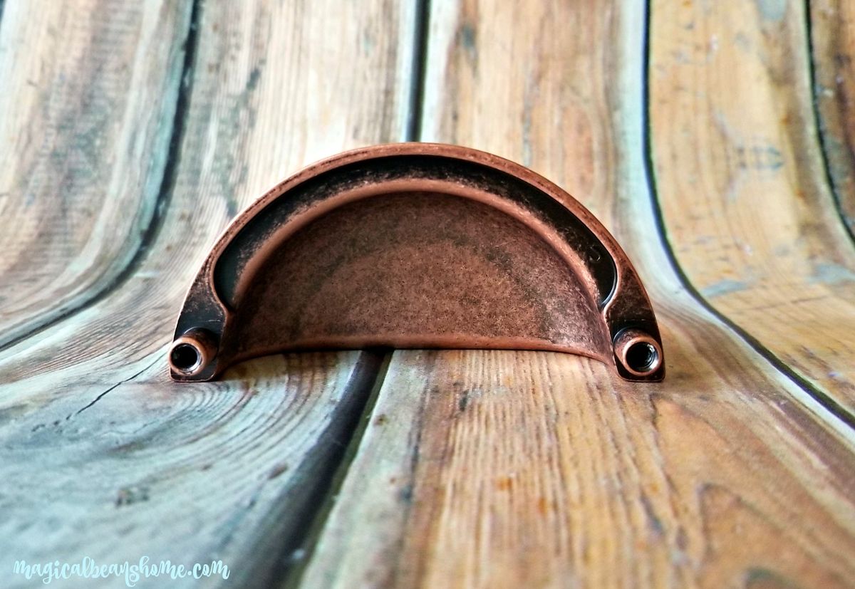 Decorative Weathered Copper Bin Cup Pulls Magical Beans Home