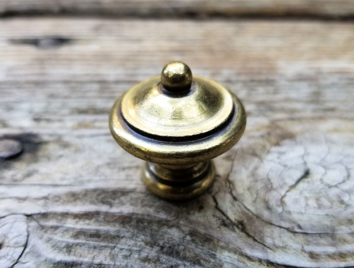 Vintage Ringed Rondure Gold Knob in Solid Brass Magical Beans Home