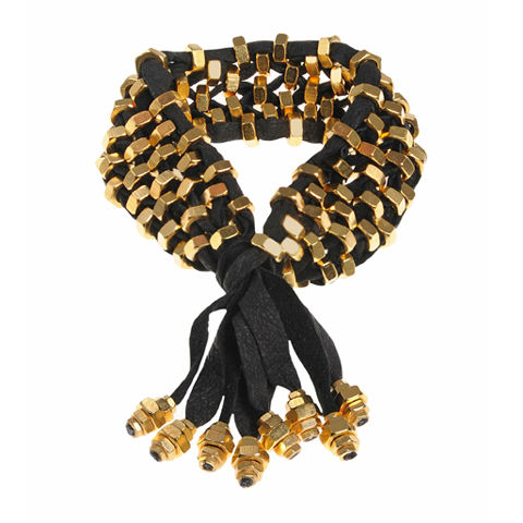 Alice,Menter,Polly,Woven,Bracelet,//,Black,&,Gold,Alice Menter, Polly Bracelet, statement jewellery, statement cuff, chunky bracelet