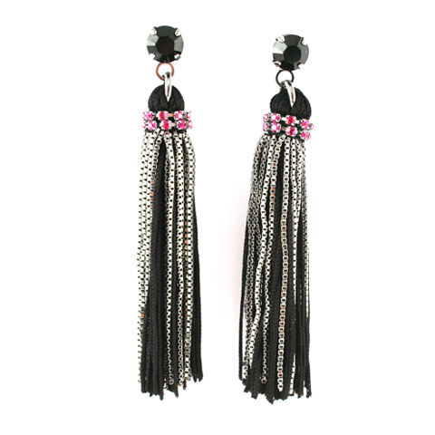 Miquella,//,Crystal,Tassle,Earrings, statement jewellery, statement earrings, Swarovski crystal earrings