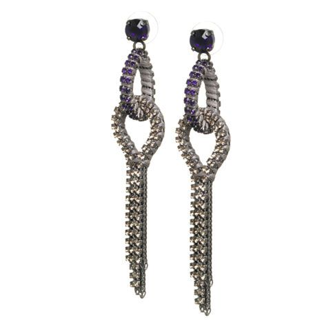 Miquella,//,Crystal,Link,Earrings, statement earrings, Swarovski crystal earrings