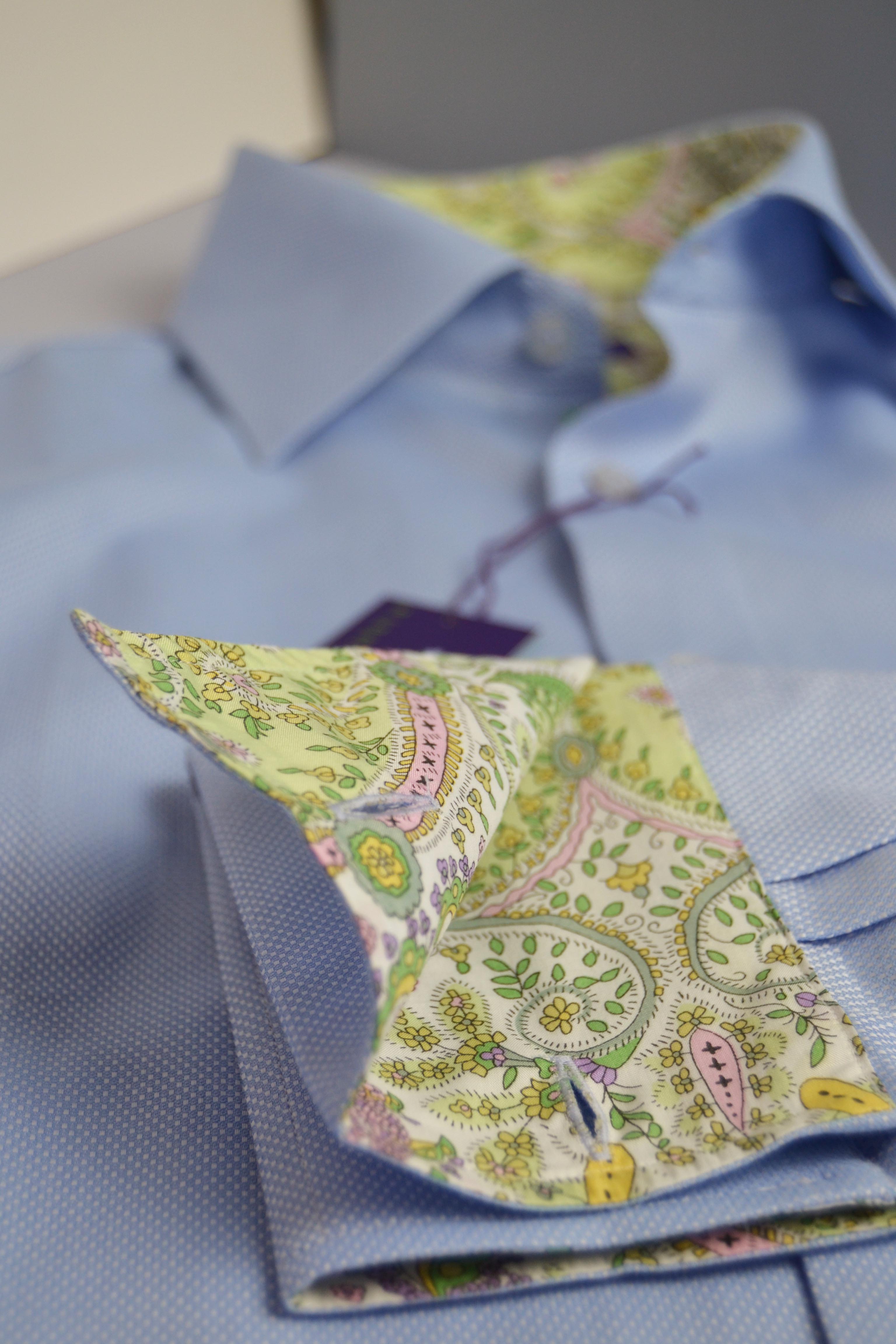 double cuffed shirt with liberty trim