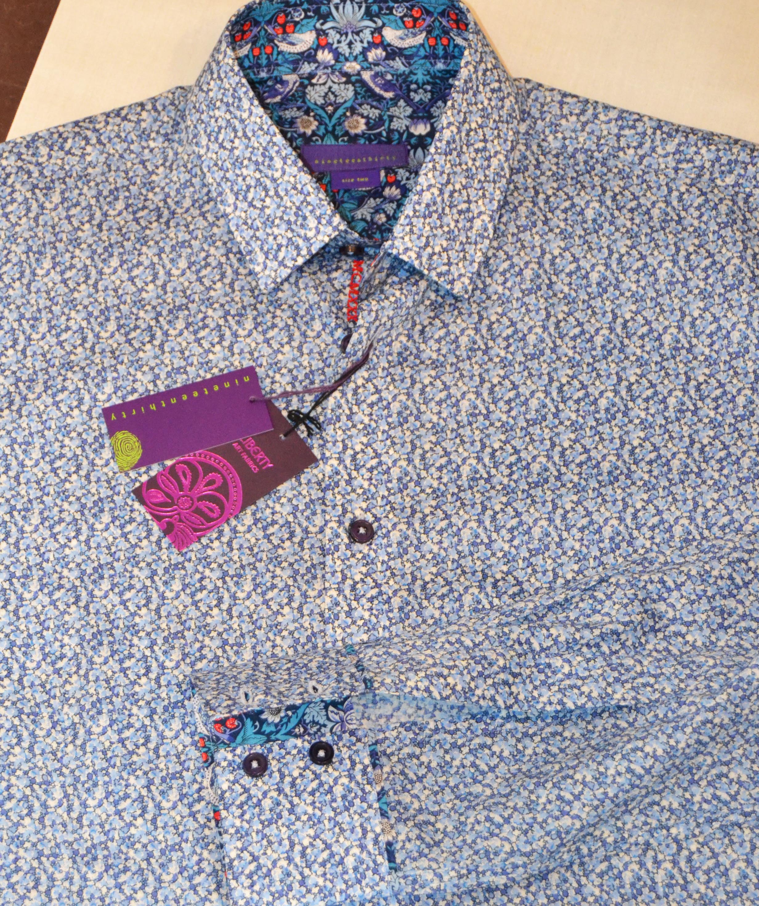 liberty print pepper in a bespoke shirt