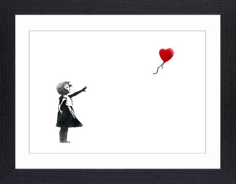 Banksy,-,Balloon,Girl,Picture, Photo, Photograph, Print, Framed Photograph, Banksy,  Icon, Black&White, B&W, Black & White, Iconic, Street Art, Graffiti, stenciling, Stencil