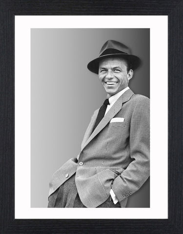 Frank,Sinatra,-,05,Picture, Photo, Photograph, Print, Framed Photograph, Icon, B&W, Frank Sinatra, actor, singer, film, rat pack, idol, bobby soxers