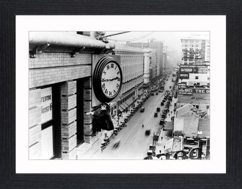 Harold,Lloyd,-,04,Picture, Photo, Photograph, Print, Framed Photograph, Icon, B&W, silent films, talkies, Harold Lloyd, Safety Last, comedian, silent film, stunts, 1920's