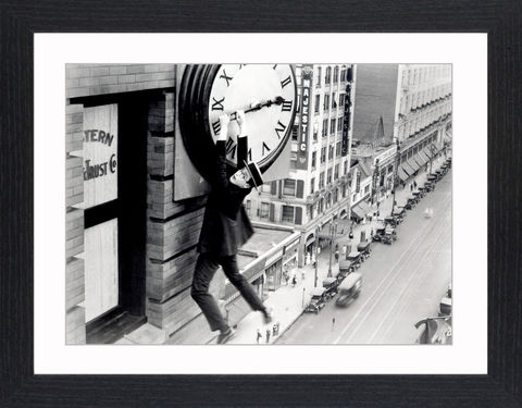 Harold,Lloyd,-,06,Picture, Photo, Photograph, Print, Framed Photograph, Icon, B&W, silent films, talkies, Harold Lloyd, Safety Last, comedian, silent film, stunts, 1920's