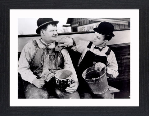 Laurel,&,Hardy,-,03,Picture, Photo, Photograph, Print, Framed Photograph,  Icon, B&W, Laurel and Hardy, Stan Laurel, Oliver Hardy, comedy double acts, comedy, double act, slapstick, Sons of the Desert, Aademy Award, The Music Box, Babes in Toyland, Way Out West