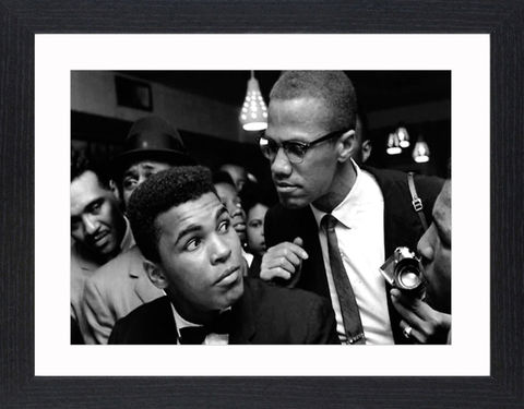 Malcolm,X,&,Mohammed,Ali,Picture, Photo, Photograph, Print, Framed Photograph, Malcolm X, Mohammed Ali, Malcolm Little, El-Hajj Malik El-Shabazz, African-American, Muslim, minister, human rights activist