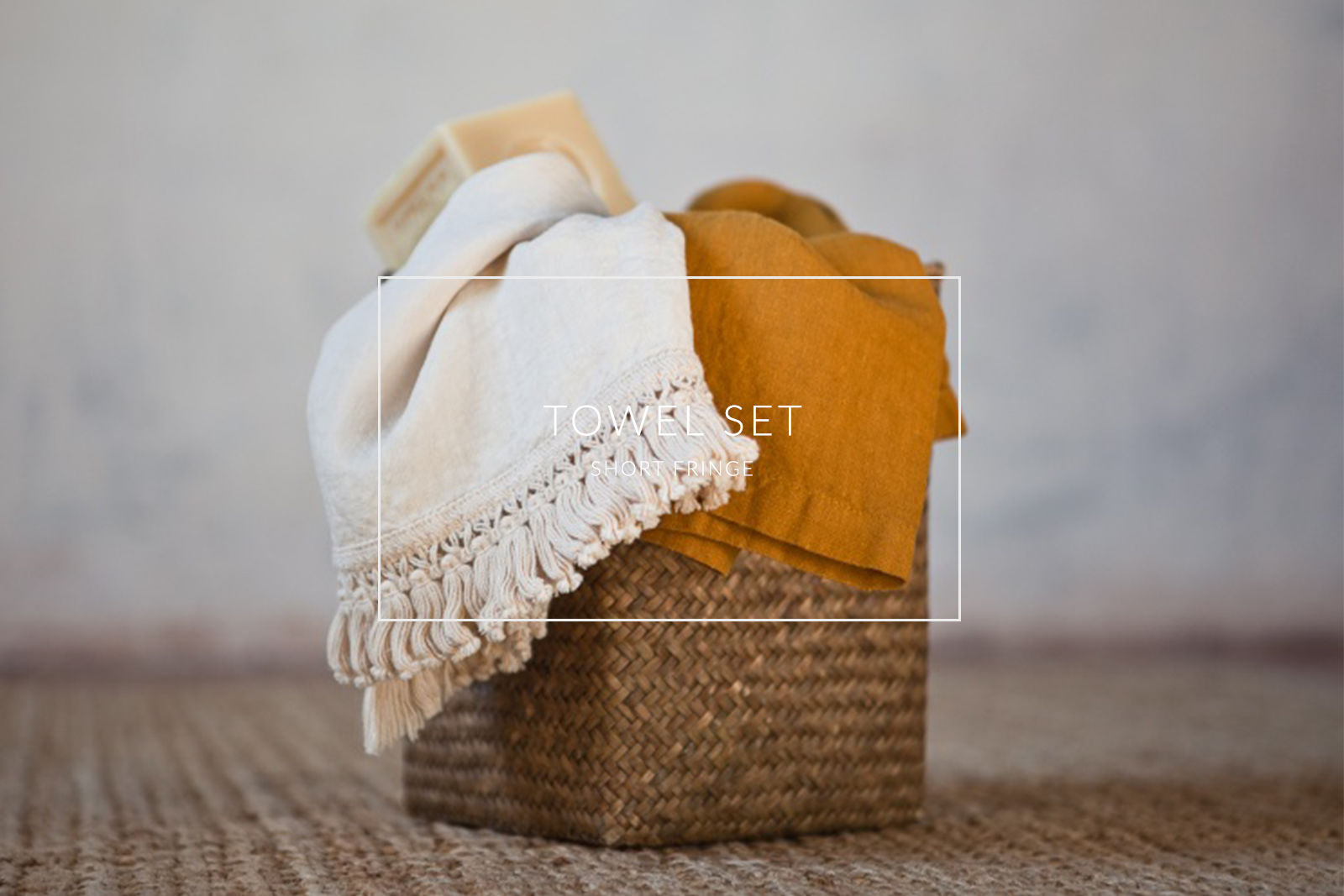 Linen Towel Set Short Fringe Collection OnceMilano