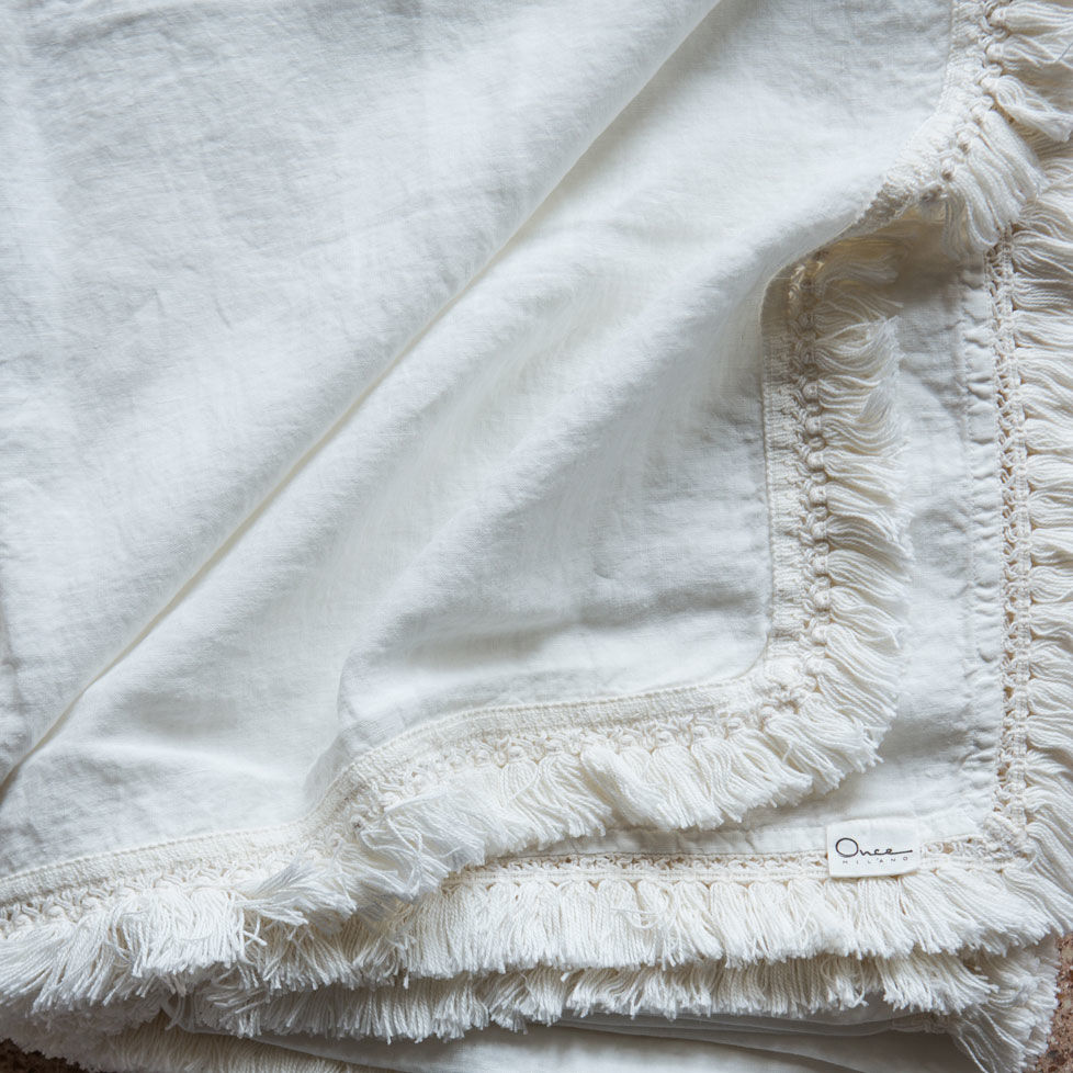 Linen Tablecloth with Fringe OnceMilano