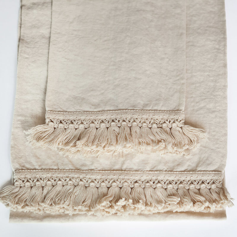 Linen Towel Set Short Fringe Collection OnceMilano
