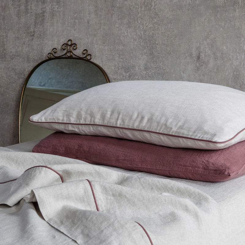 Linen Pillowcases with Piping OnceMilano