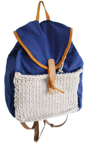 Handmade,Cotton,&,Rope,Rucksack,by,Cutoutgirls,Handmade Cotton & Rope Rucksack by Cutoutgirls