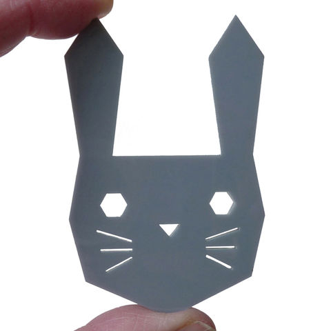 Geo,Rabbit,Brooch,by,Custom,Made,Geo rabbit Brooch by Custom Made