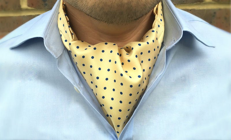 blue ascot tie
