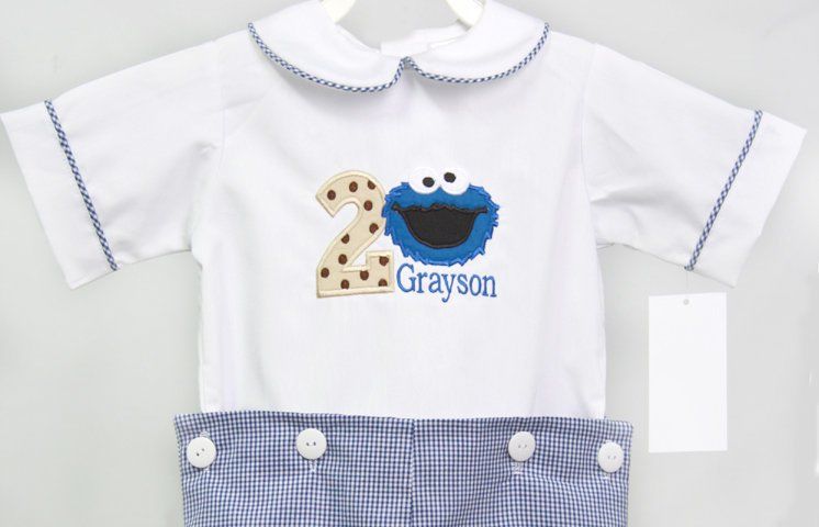 Cookie Monster Second Birthday Baby T-Shirt