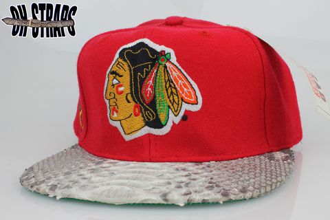 VINTAGE,Chicago,Blackhawks,Blockhead,Snakeskin,Strapback,Hat,*1,of,1*