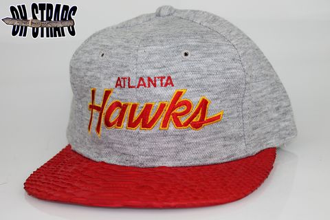 VINTAGE,Atlanta,Hawks,SS,Heather,Script,Snakeskin,Strapback,Hat,*1,of,1*