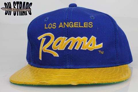 VINTAGE,LA,Rams,SS,Script,Snakeskin,Strapback,Hat,*1,of,1*