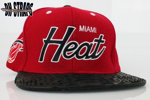 Miami,Heat,Script,M&N,Snakeskin,Strapback,Hat