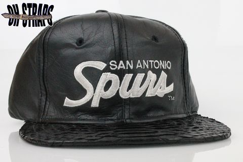 VINTAGE,Leather,San,Antonio,Spurs,SS,Script,Snakeskin,Strapback,Hat,*1,of,1*