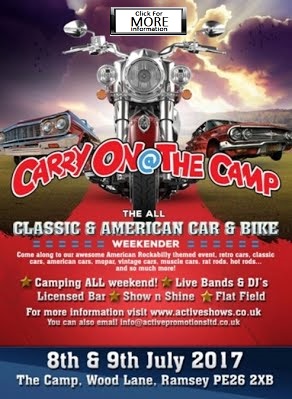 8th / 9th July 2017 Classic and American Car and Bike Show - THE CAMP, RAMSEY
