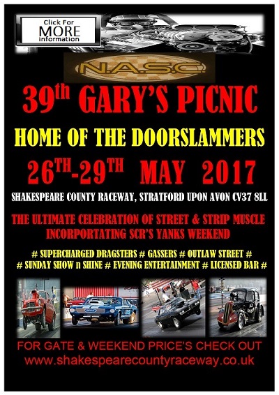 27th, 28th, 29th May 2017 N.A.S.C Gary's Picnic Yanks Weekend - SHAKESPEARE COUNTY RACEWAWA