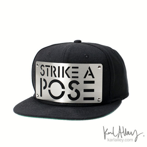 Strike,a,Pose,Snapback,Hat,Karl Alley, Strike a Pose, Metal, plate, snapback, hat, boy london