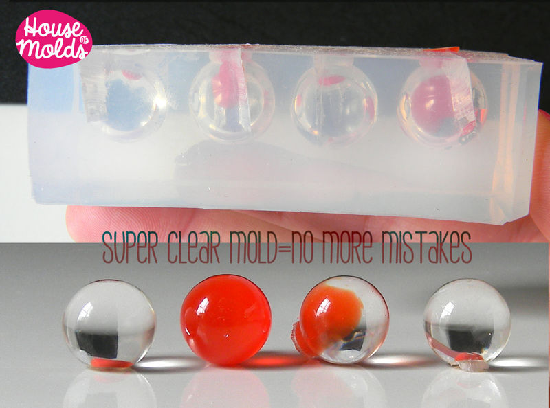 Multi Sphere Clear Mold,4 cavities same size 13 or 15 mm spheres mold