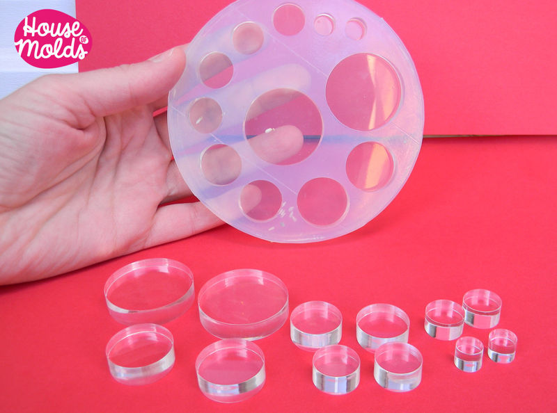 6 Sizes Multisize Flat Circles Clear Silicone Mold, transparent Mold