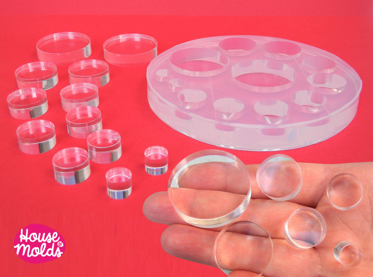 6 Sizes Multisize Flat Circles Clear Silicone Mold, transparent Mold
