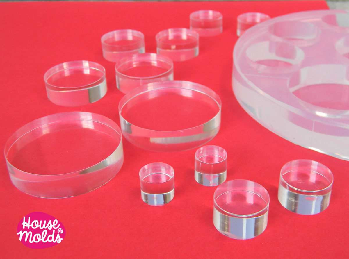6 Sizes Multisize Flat Circles Clear Silicone Mold, transparent Mold